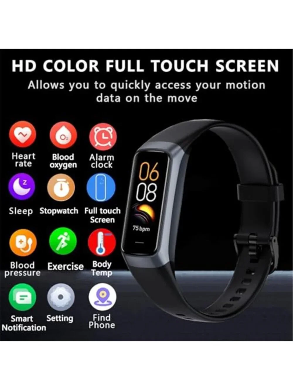 Fitness Tracker Activity Tracker Smart Watch 1.10''AMOLED Touch Color Screen